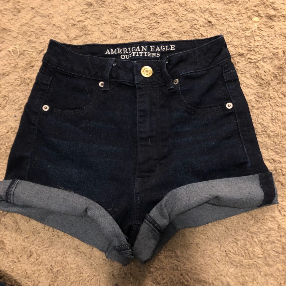 Hi rise denim shorts